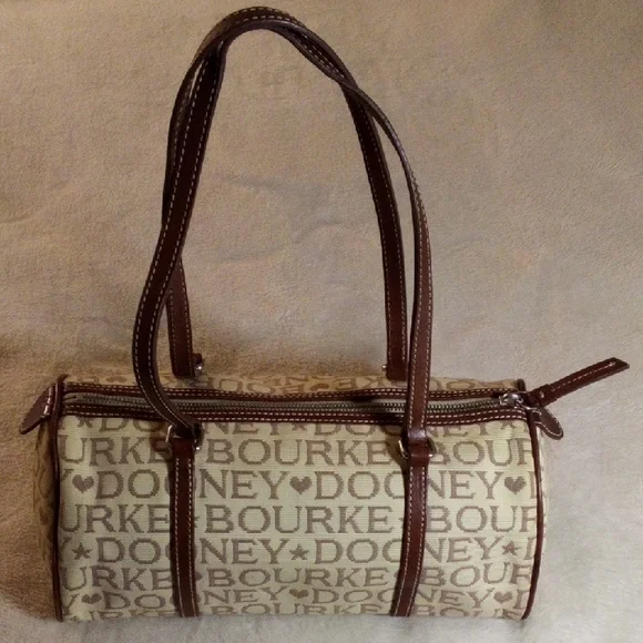 Dooney & Bourke Brown Logo Barrel Bag - Picture 1 of 16